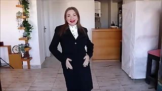 Lady boss accomplish striptease&comma; blowjob with the addition of tittyfuck&period; Busty milf MariaOld&period;